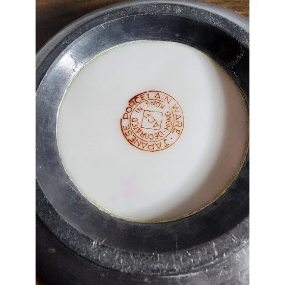 2 Japanese Porcelain Ware Bowl - ACF‎ Encased Multi Colored Porcelain Dish